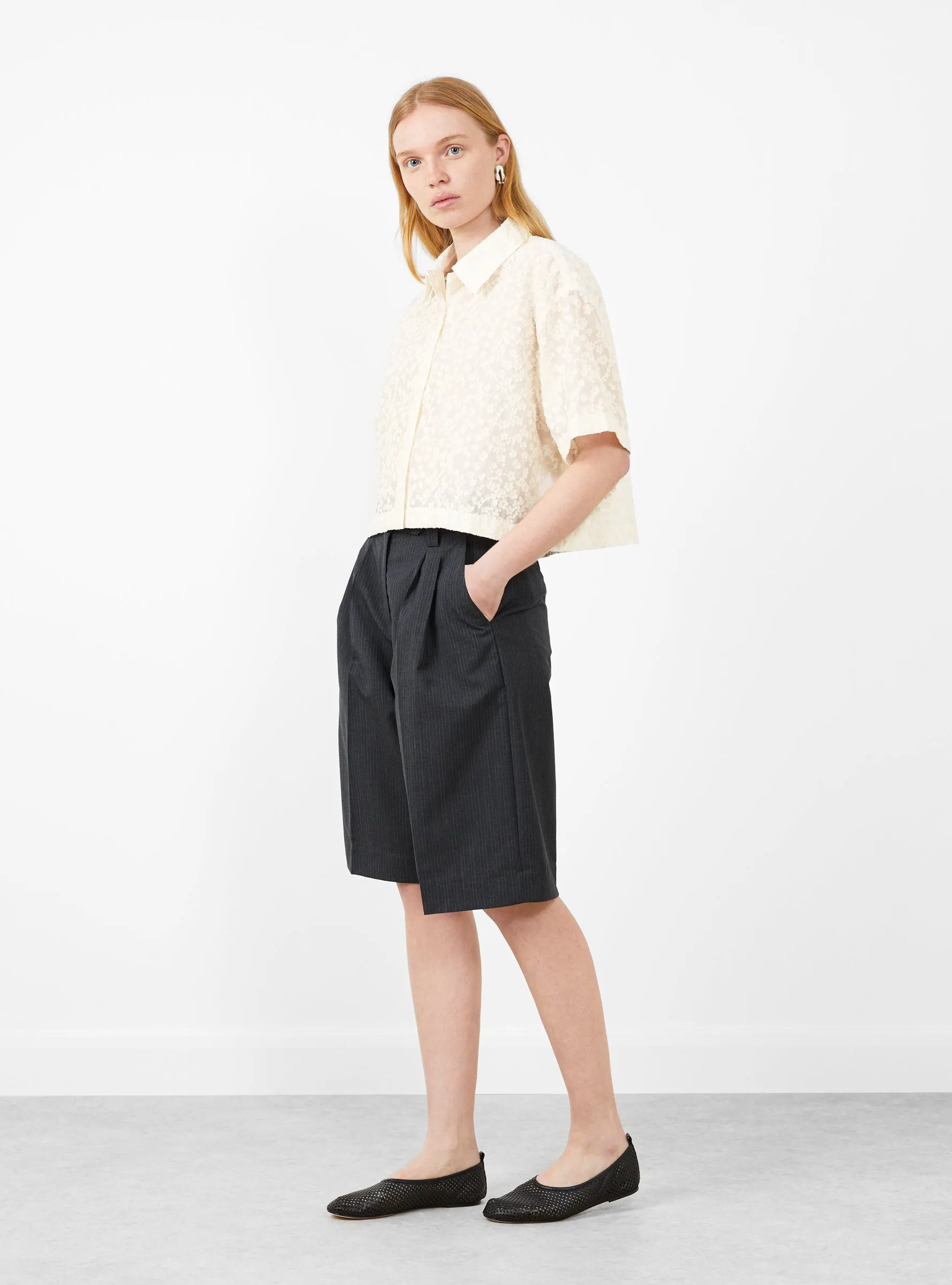 Favourite Shorts Dark Grey Pinstripe