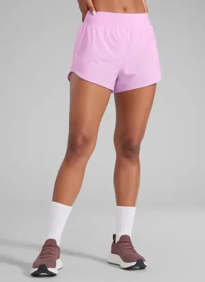 Feathery-Fit Soft Mid Waisted Shorts 3” with Zipper Pockets Liner