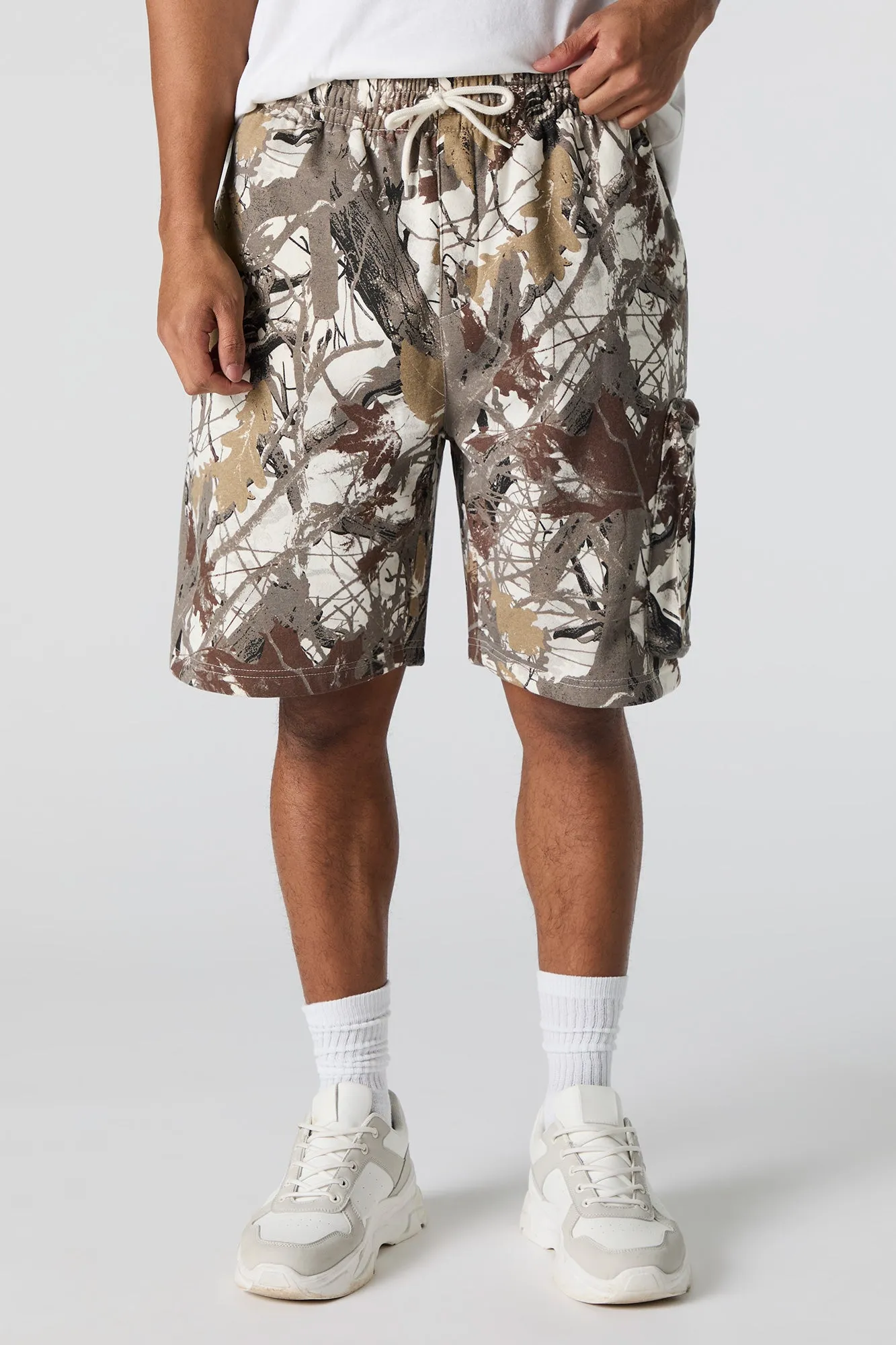 Fleece Longline Zipper Cargo Short