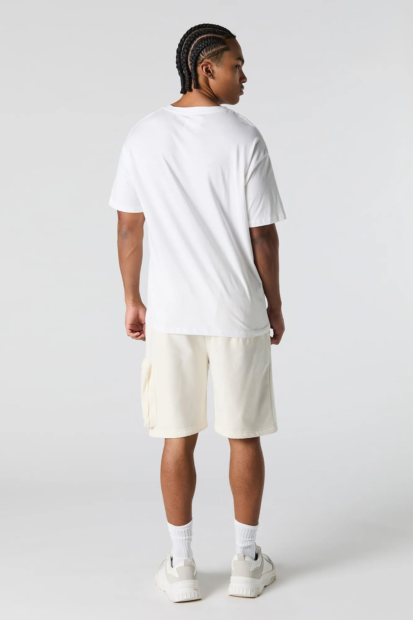 Fleece Longline Zipper Cargo Short