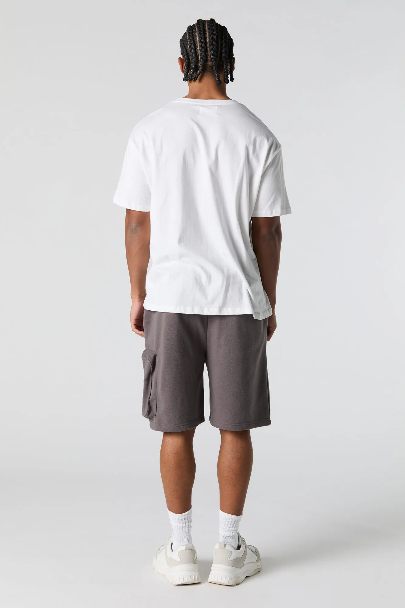 Fleece Longline Zipper Cargo Short