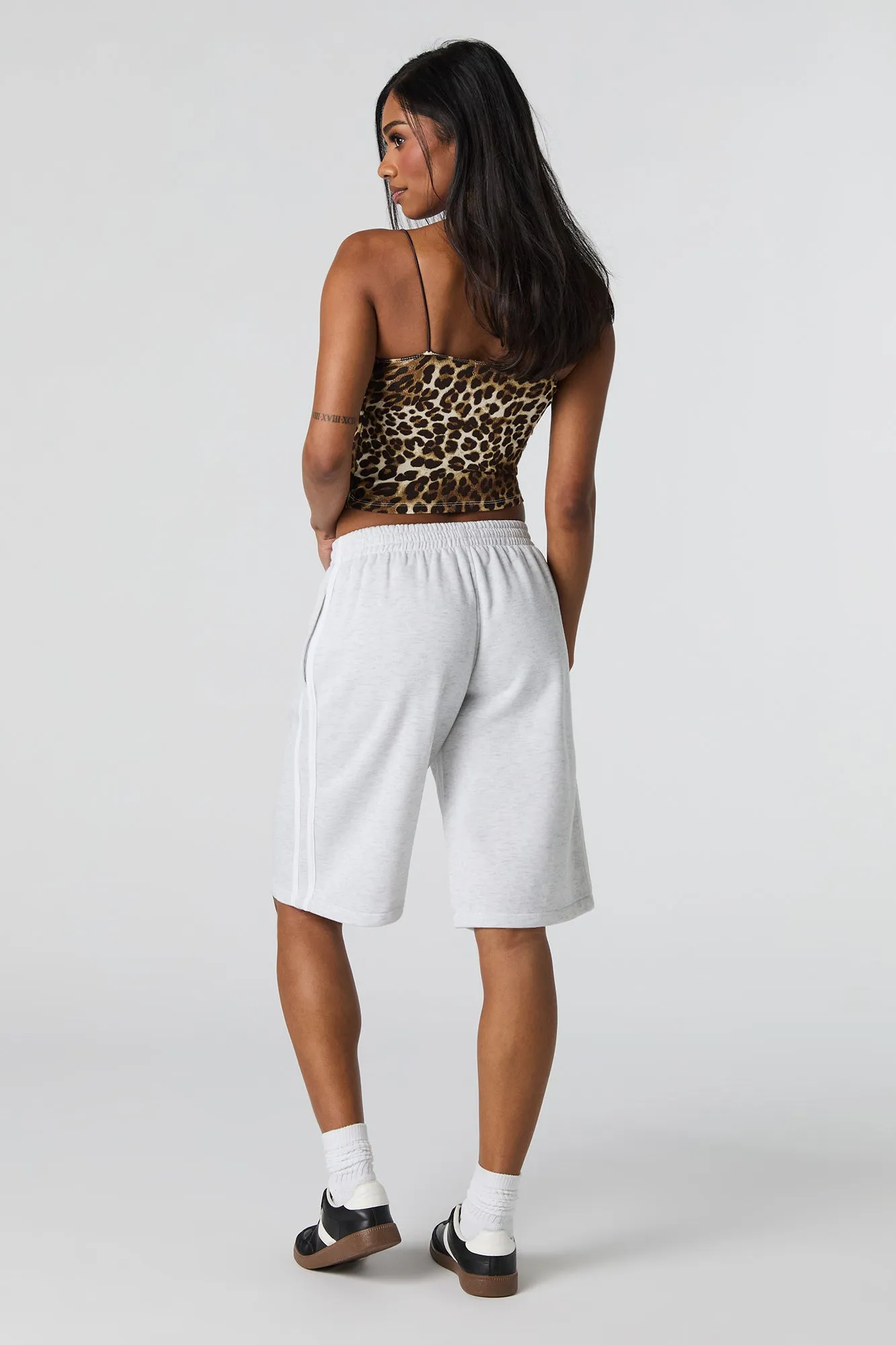 Fleece Side Striped Boyfriend Short