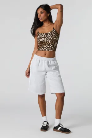 Fleece Side Striped Boyfriend Short