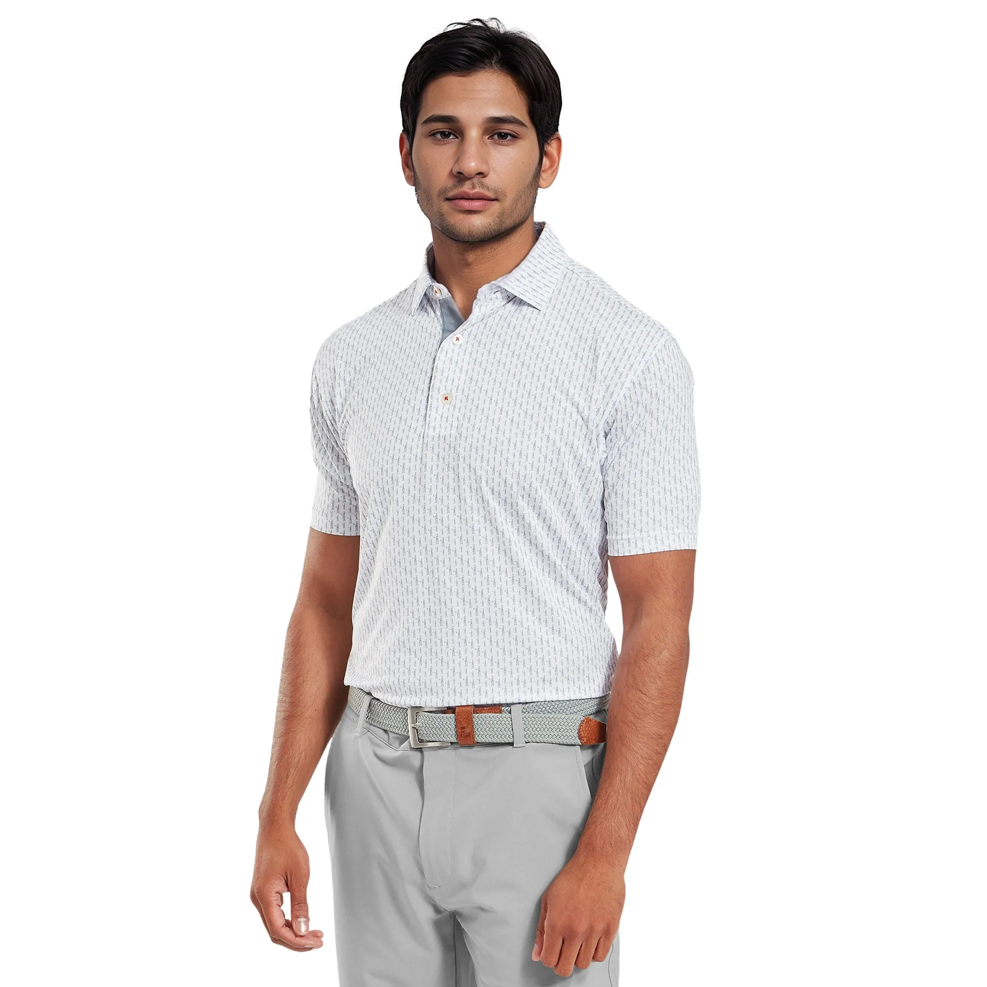 FootJoy Figure Print Lisle Golf Shirt