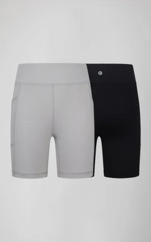 Girls 2 PK Interlock Side Pocket   Basic Bike Short
