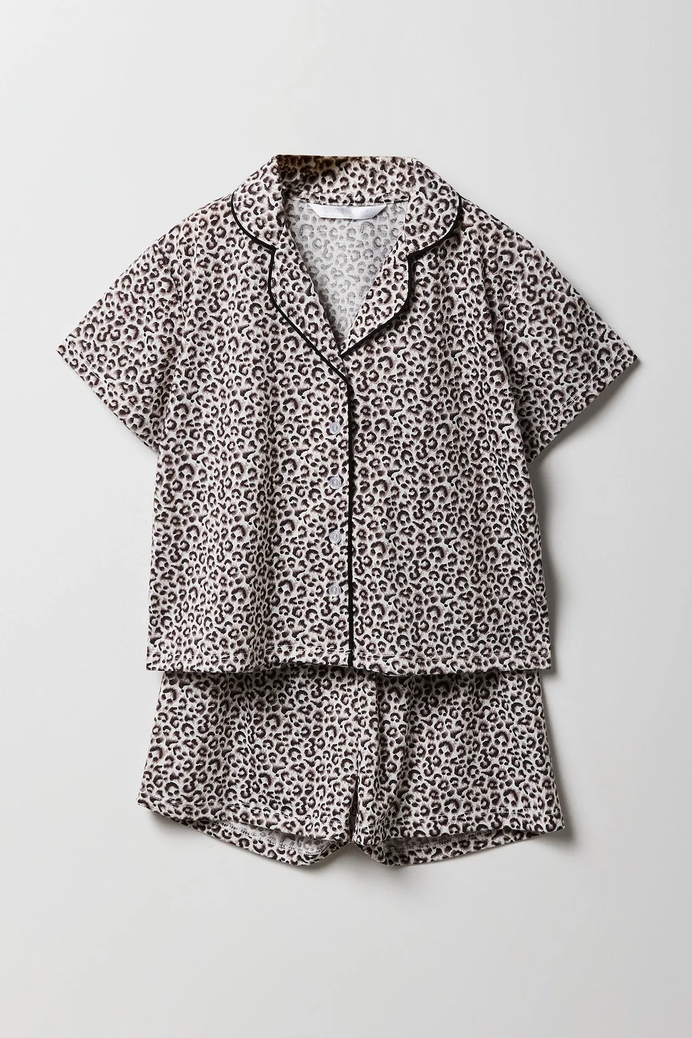 Girls Button-Up Top & Short 2 Piece Pajama Set