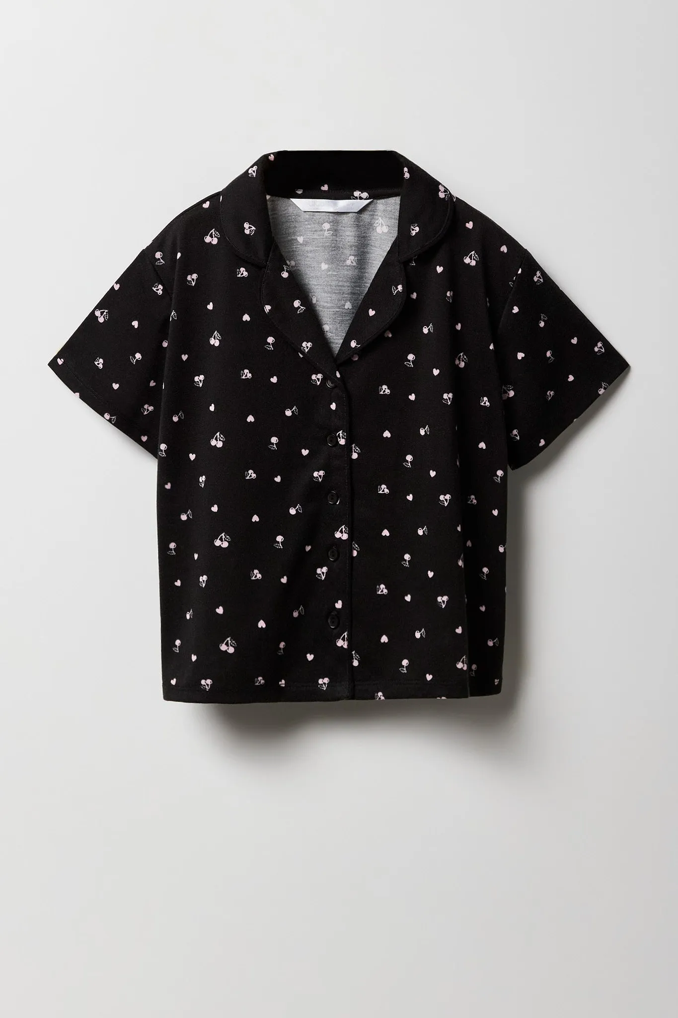 Girls Button-Up Top & Short 2 Piece Pajama Set