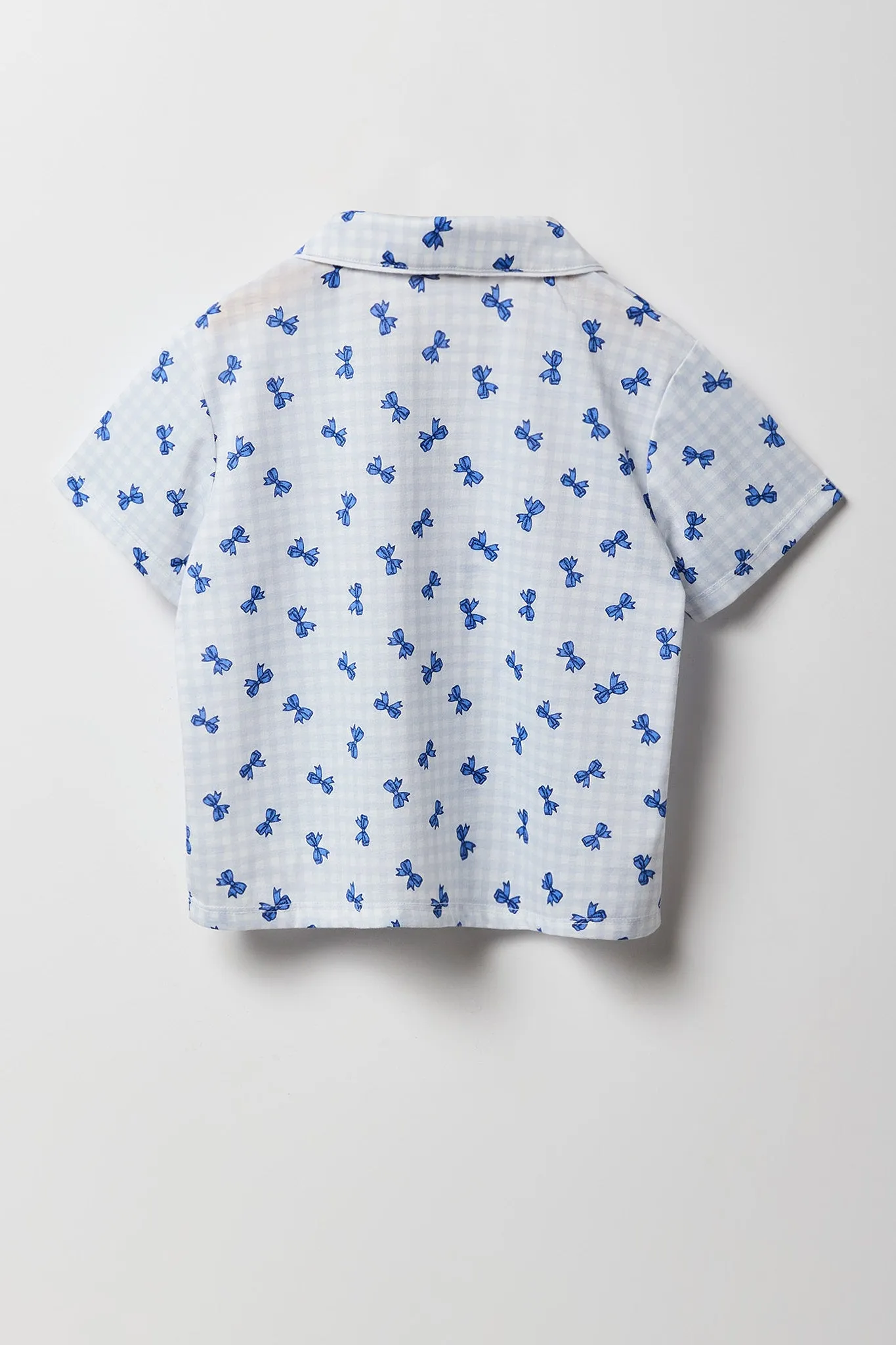Girls Button-Up Top & Short 2 Piece Pajama Set