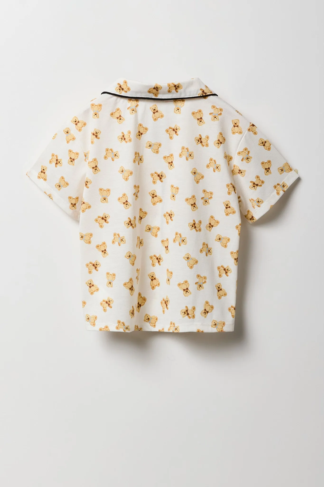 Girls Button-Up Top & Short 2 Piece Pajama Set