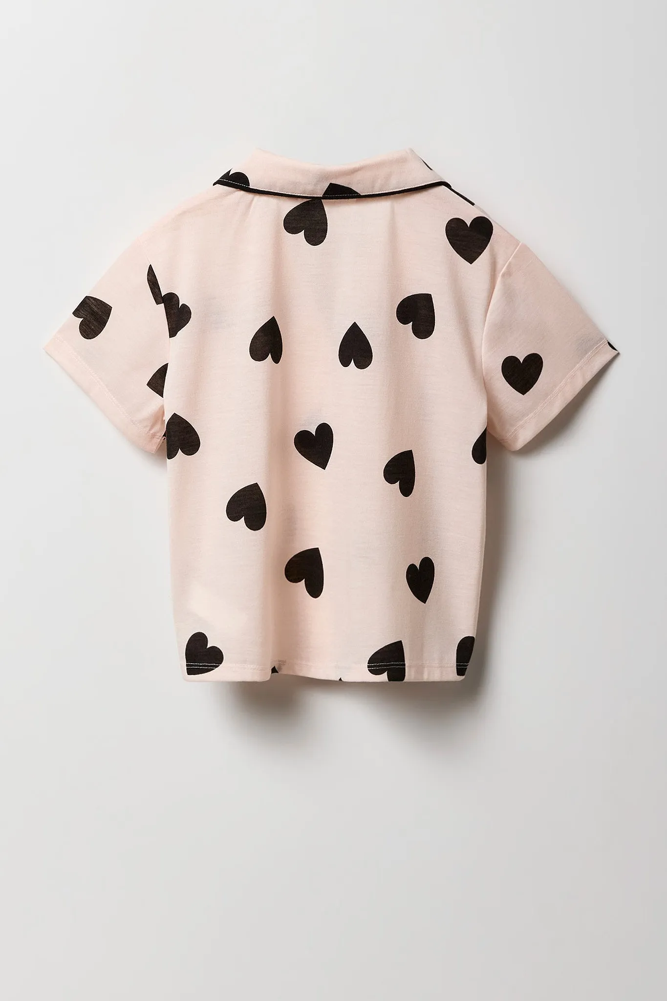 Girls Button-Up Top & Short 2 Piece Pajama Set