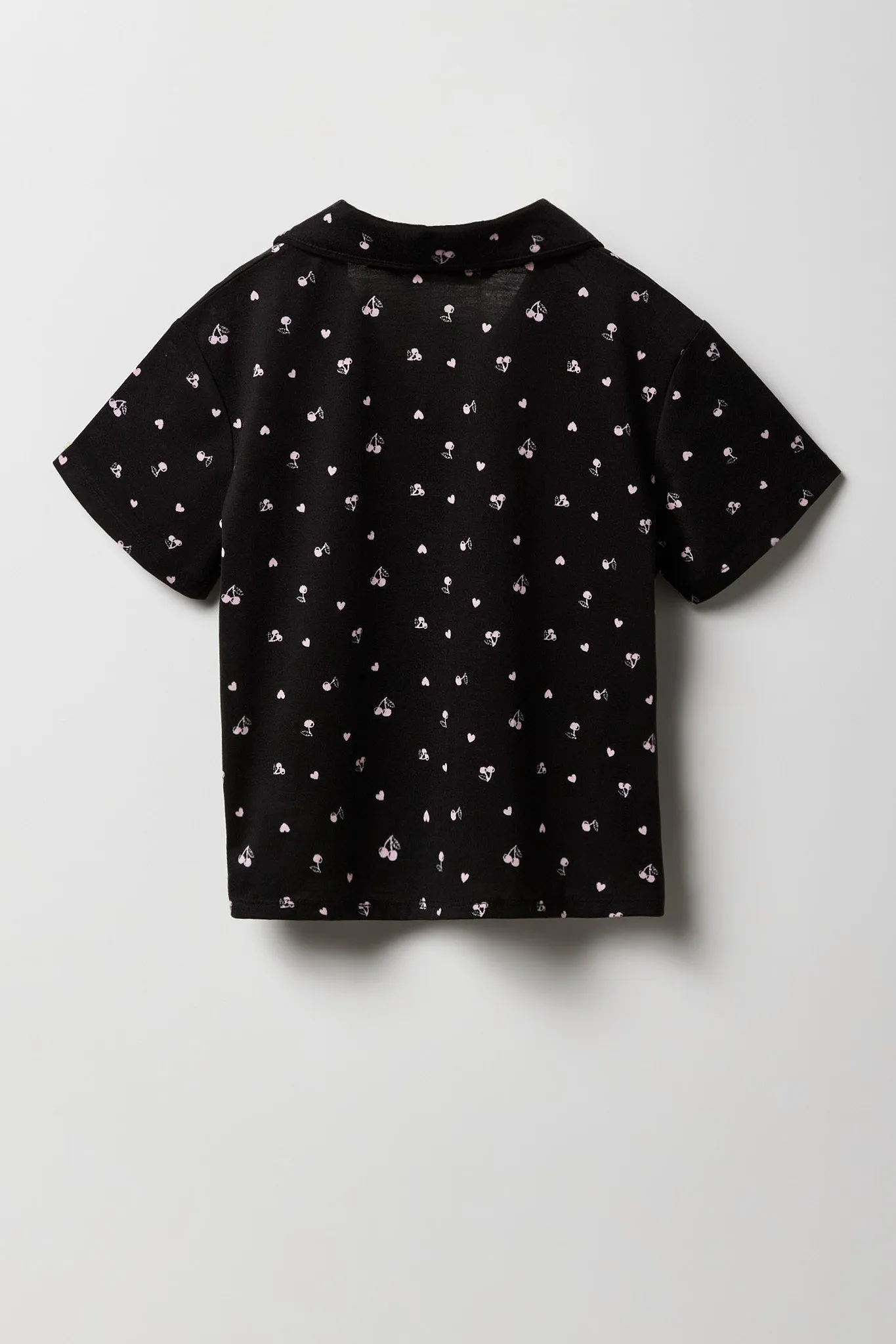 Girls Button-Up Top & Short 2 Piece Pajama Set