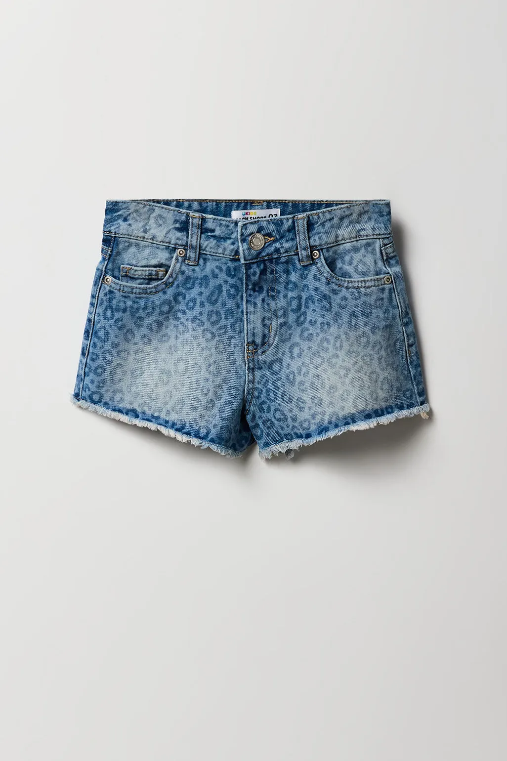 Girls Cheetah Print High Rise Beach Short