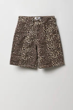 Girls Cheetah Print Jort
