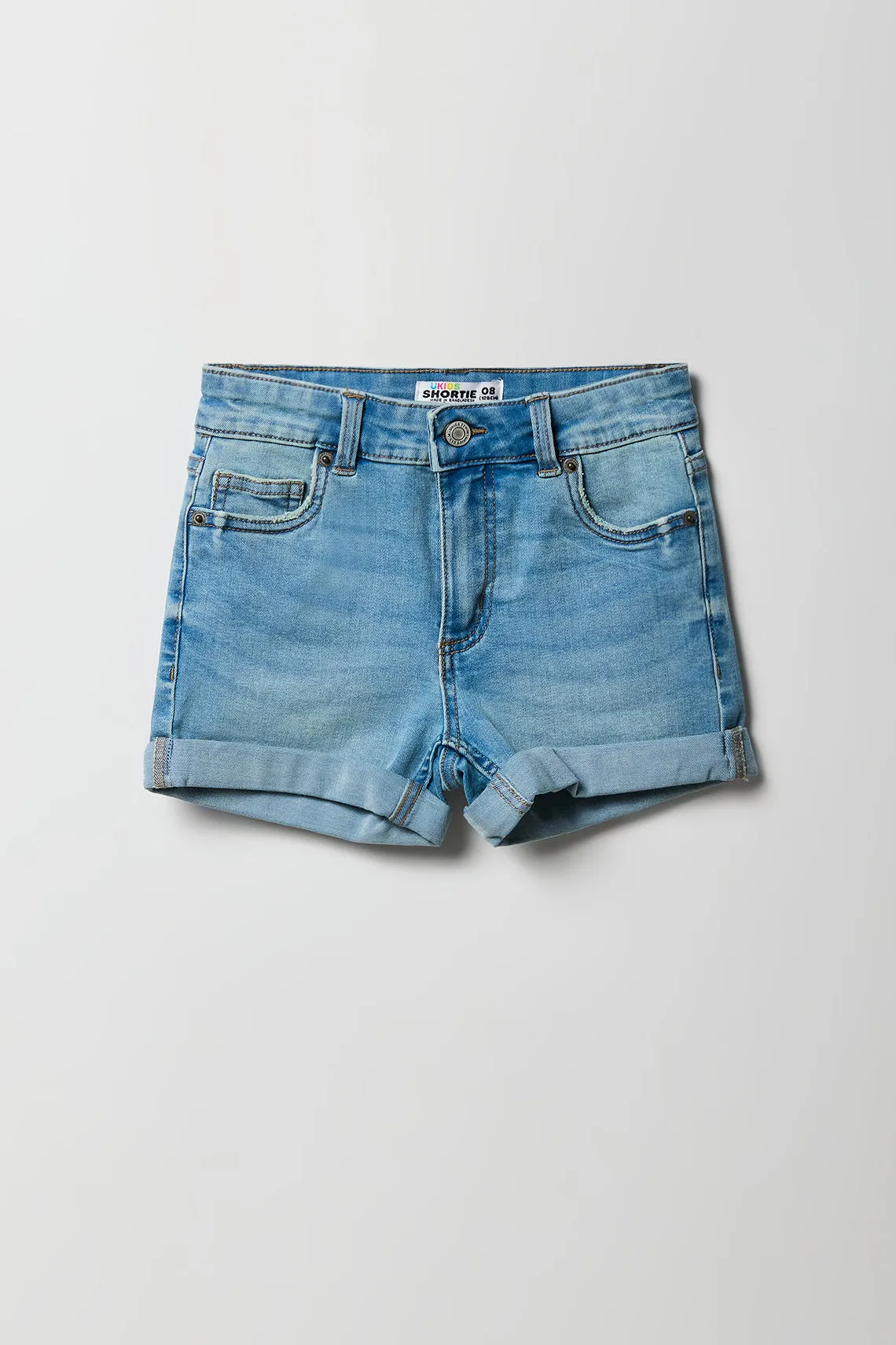 Girls Denim Mid Rise Shortie