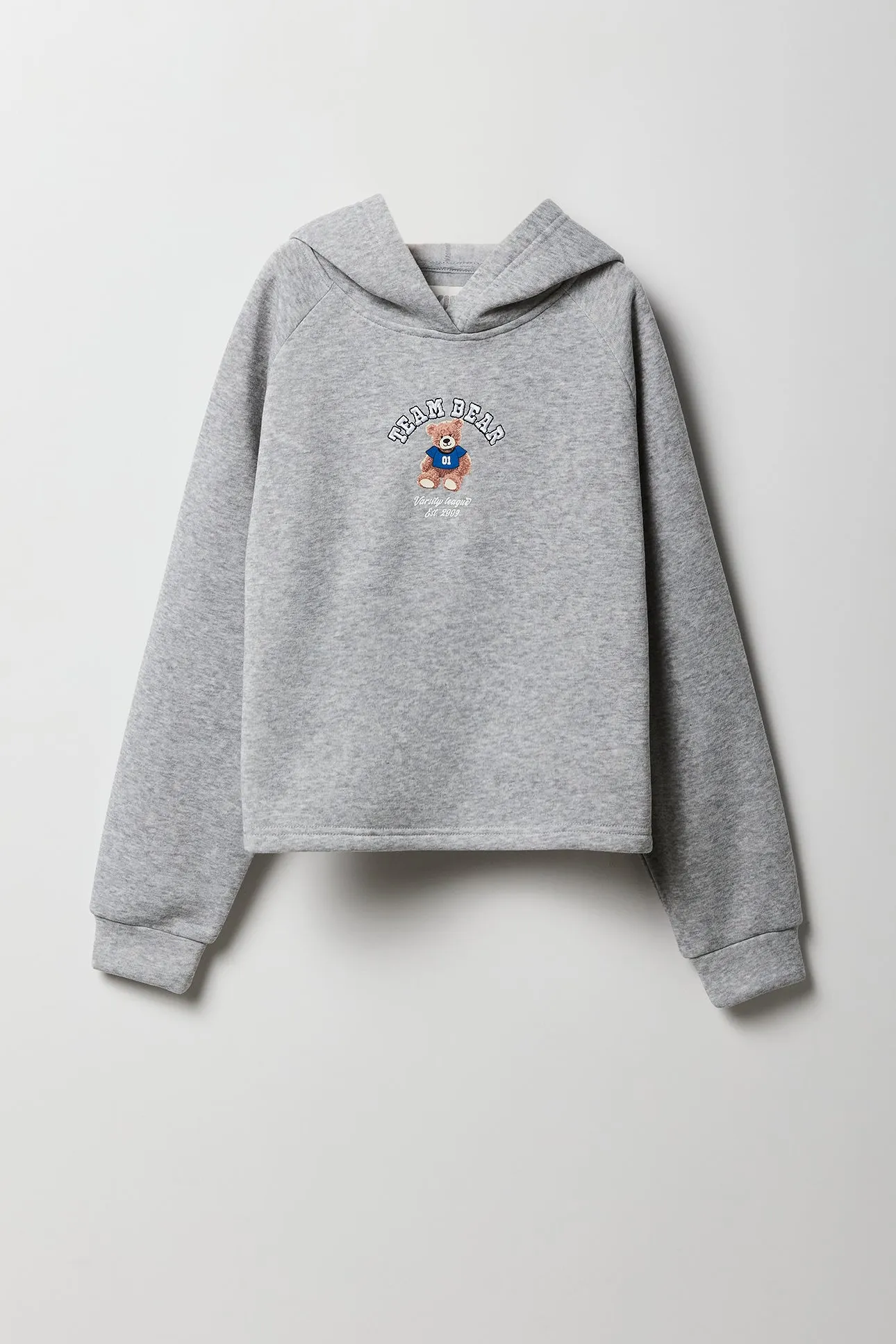 Girls Embroidered Fleece Hoodie & Short 2 Piece Set