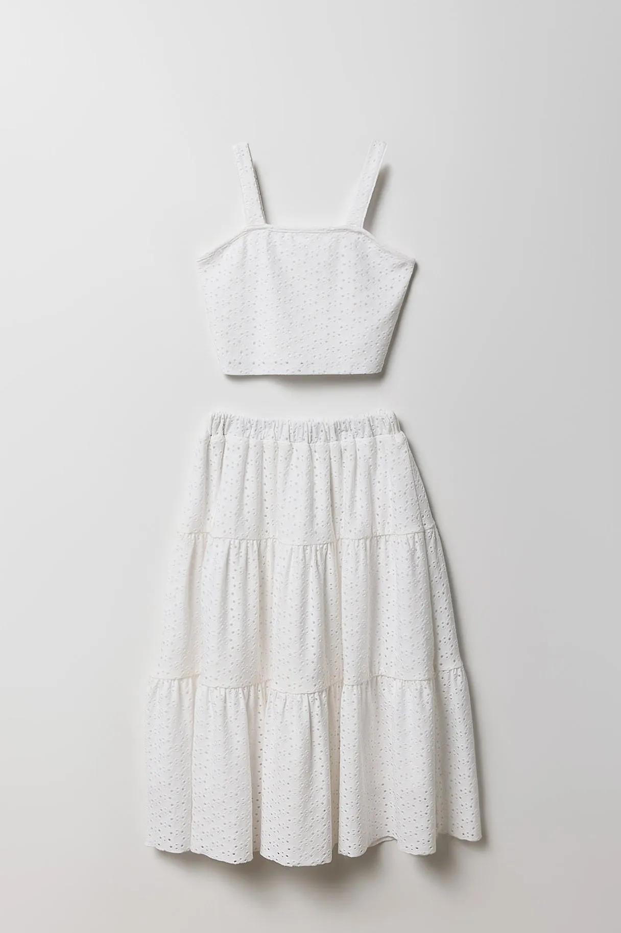Girls Eyelet Tank & Maxi Skirt 2 Piece Set
