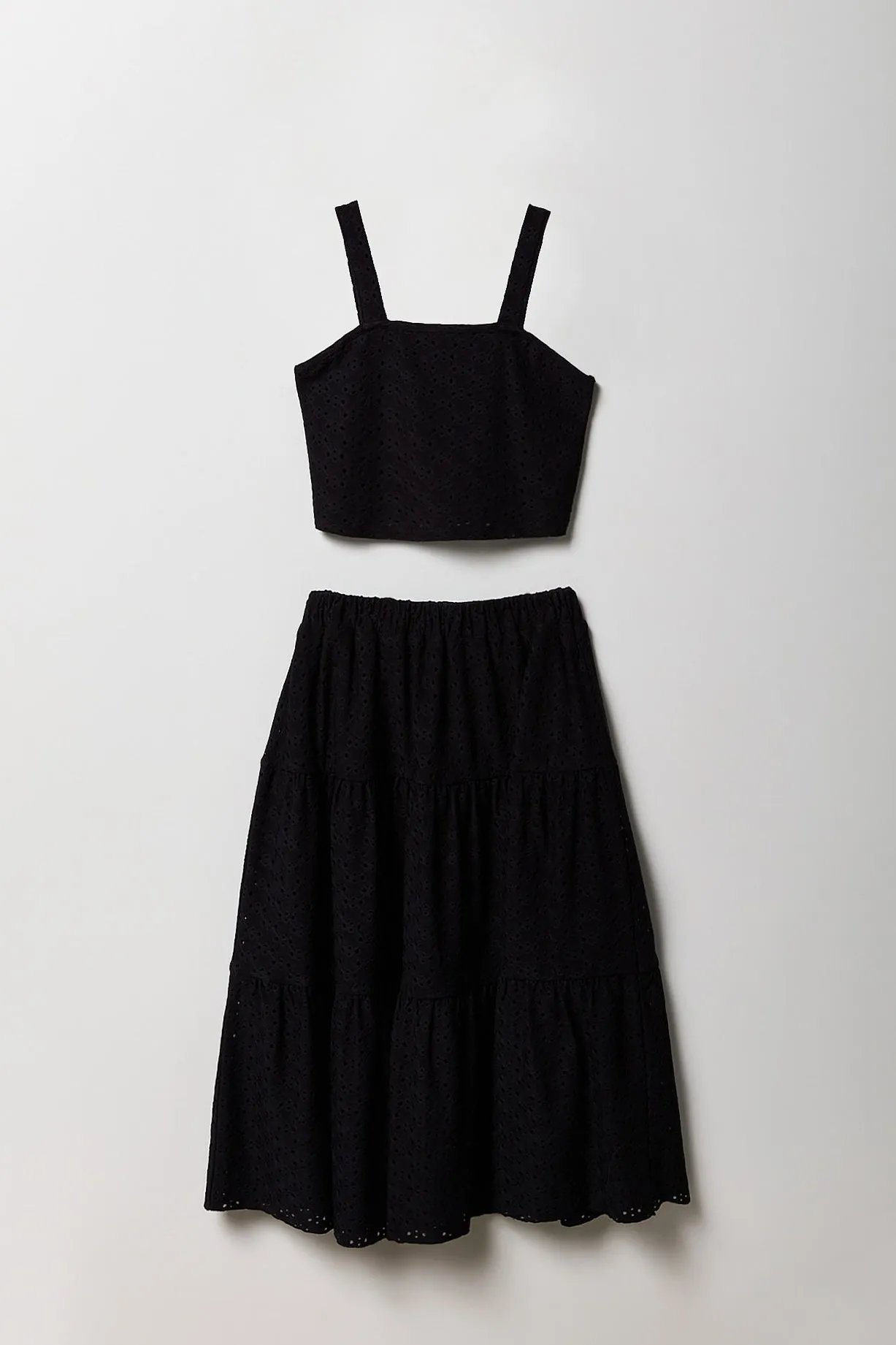 Girls Eyelet Tank & Maxi Skirt 2 Piece Set