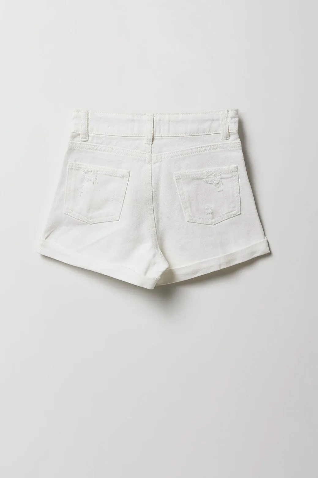 Girls High Rise Distressed Mom Short