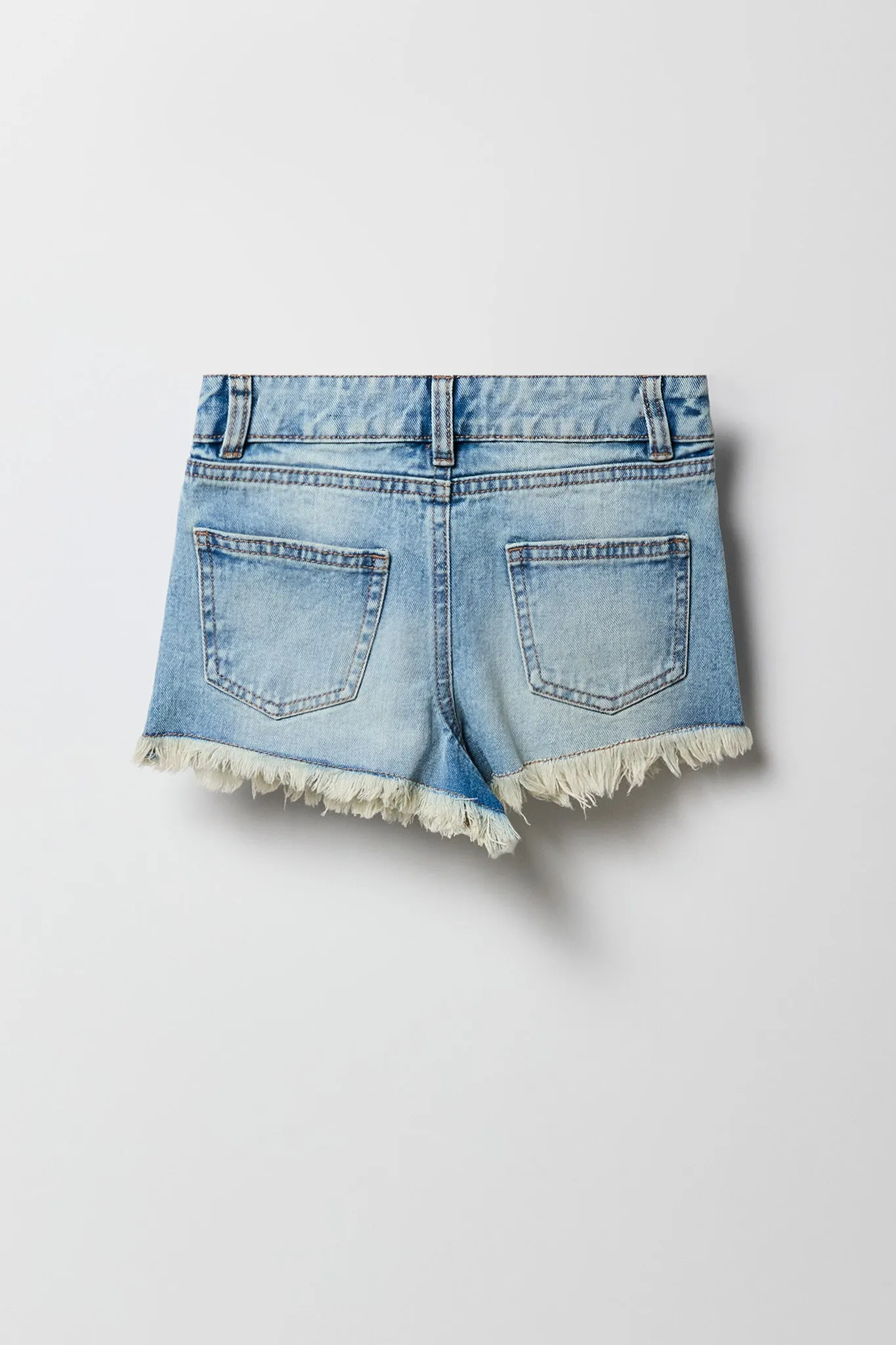 Girls High Rise Frayed Hem Beach Short