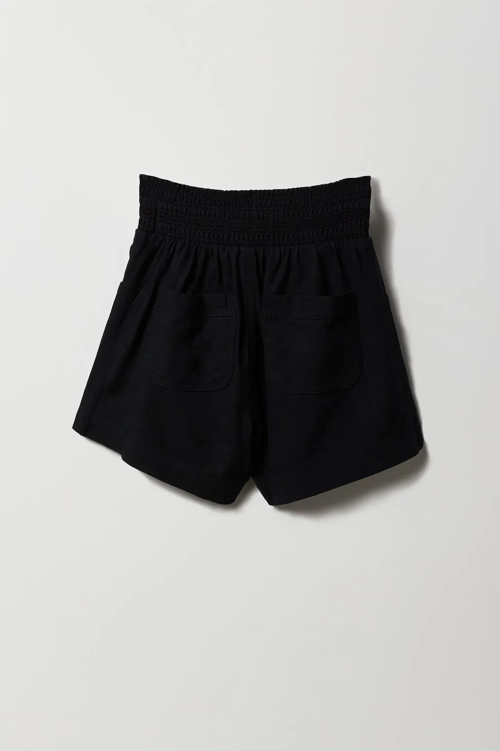 Girls Linen Smocked Waist Short