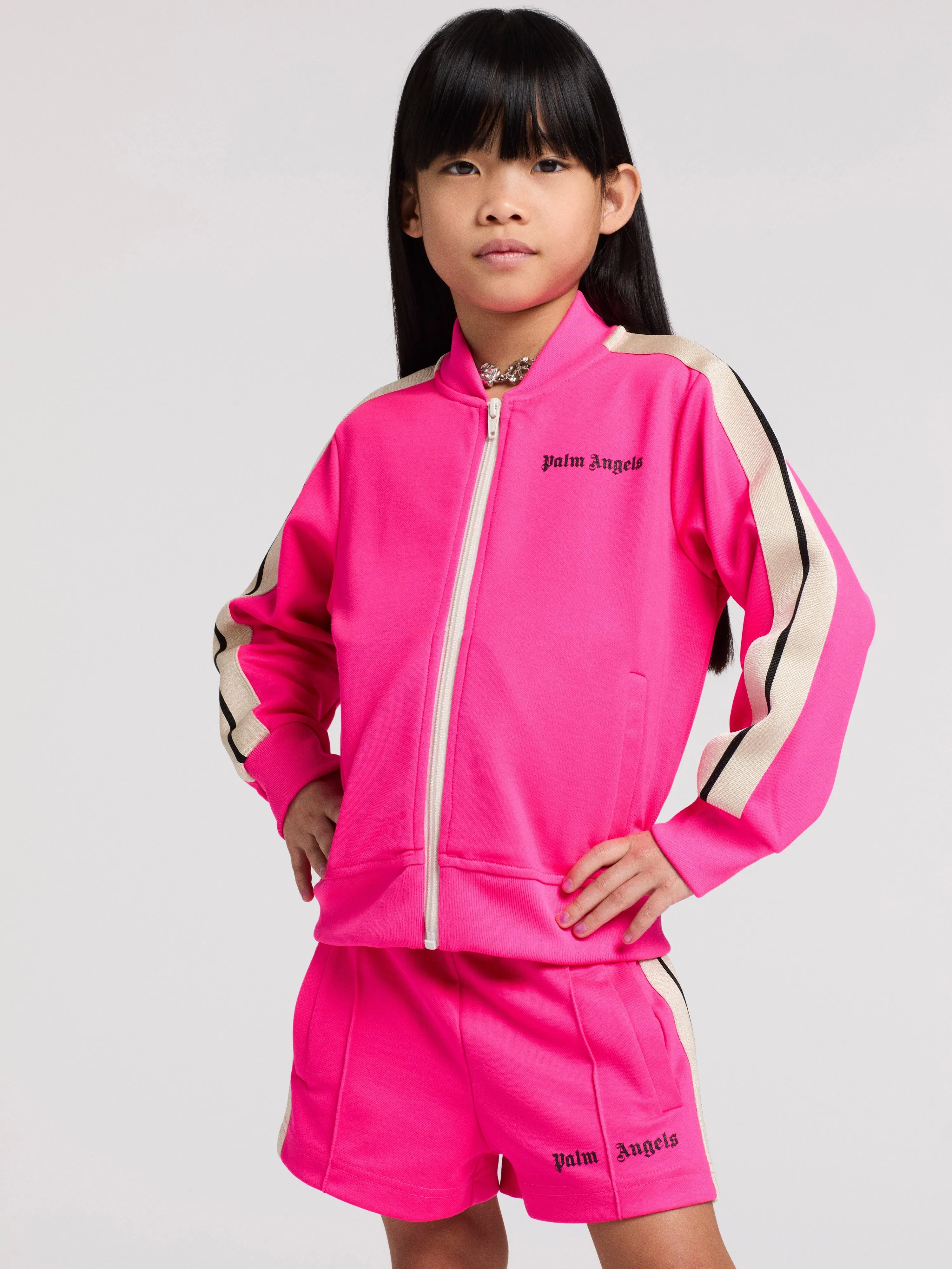 Girls Logo Track Shorts in Pink