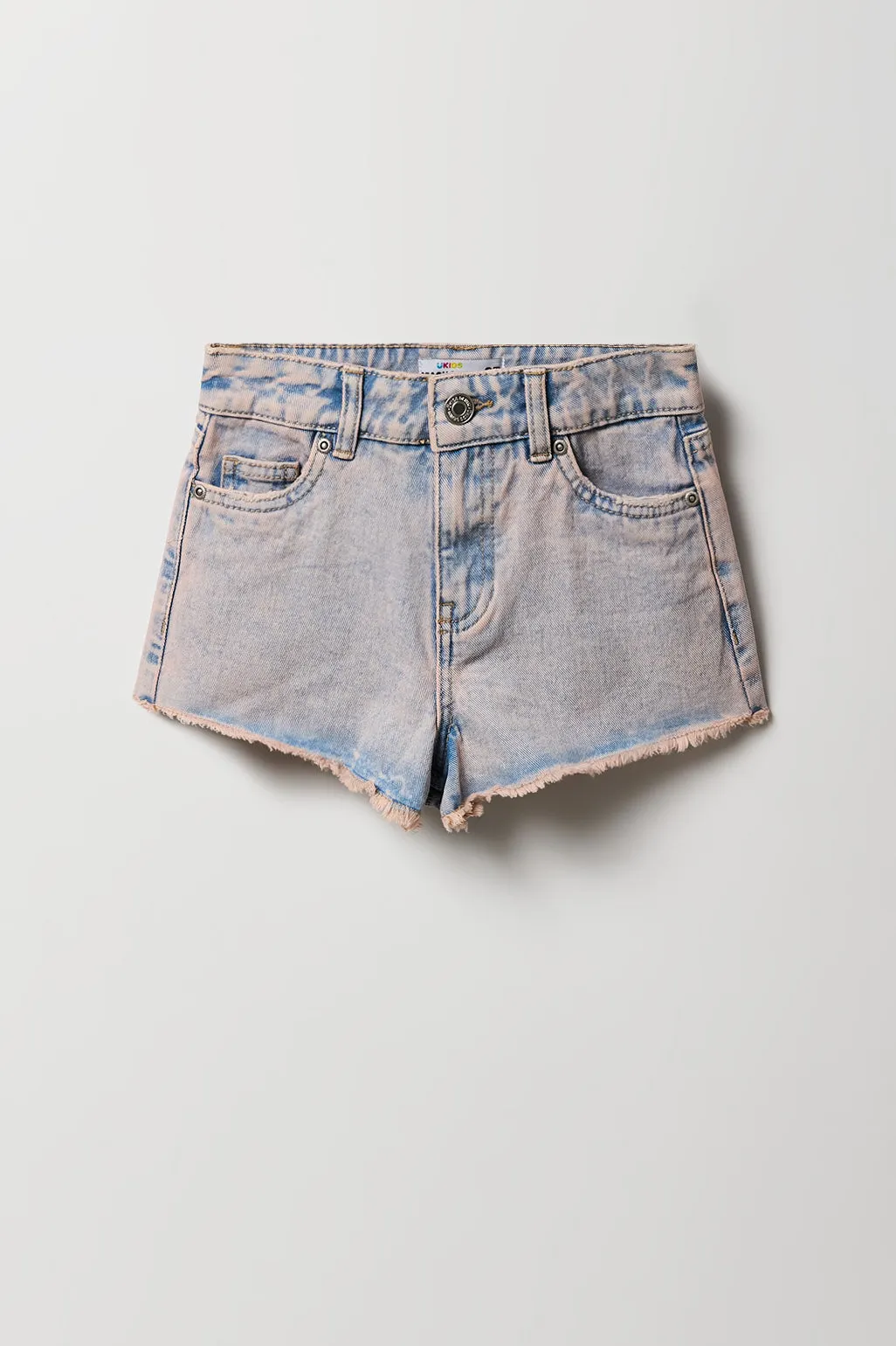 Girls Pink Wash High Rise Beach Short