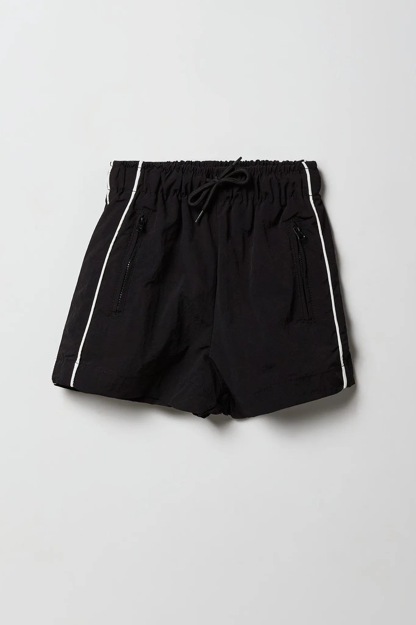 Girls Piping Zipper Pocket Short