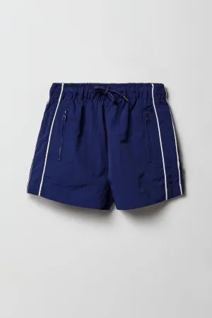 Girls Piping Zipper Pocket Short