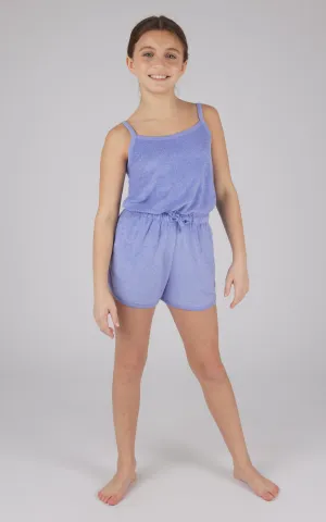 Girls Towel Terry Tie Waist Romper
