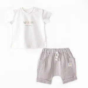 Grey Shorts Happy Animals Outfit