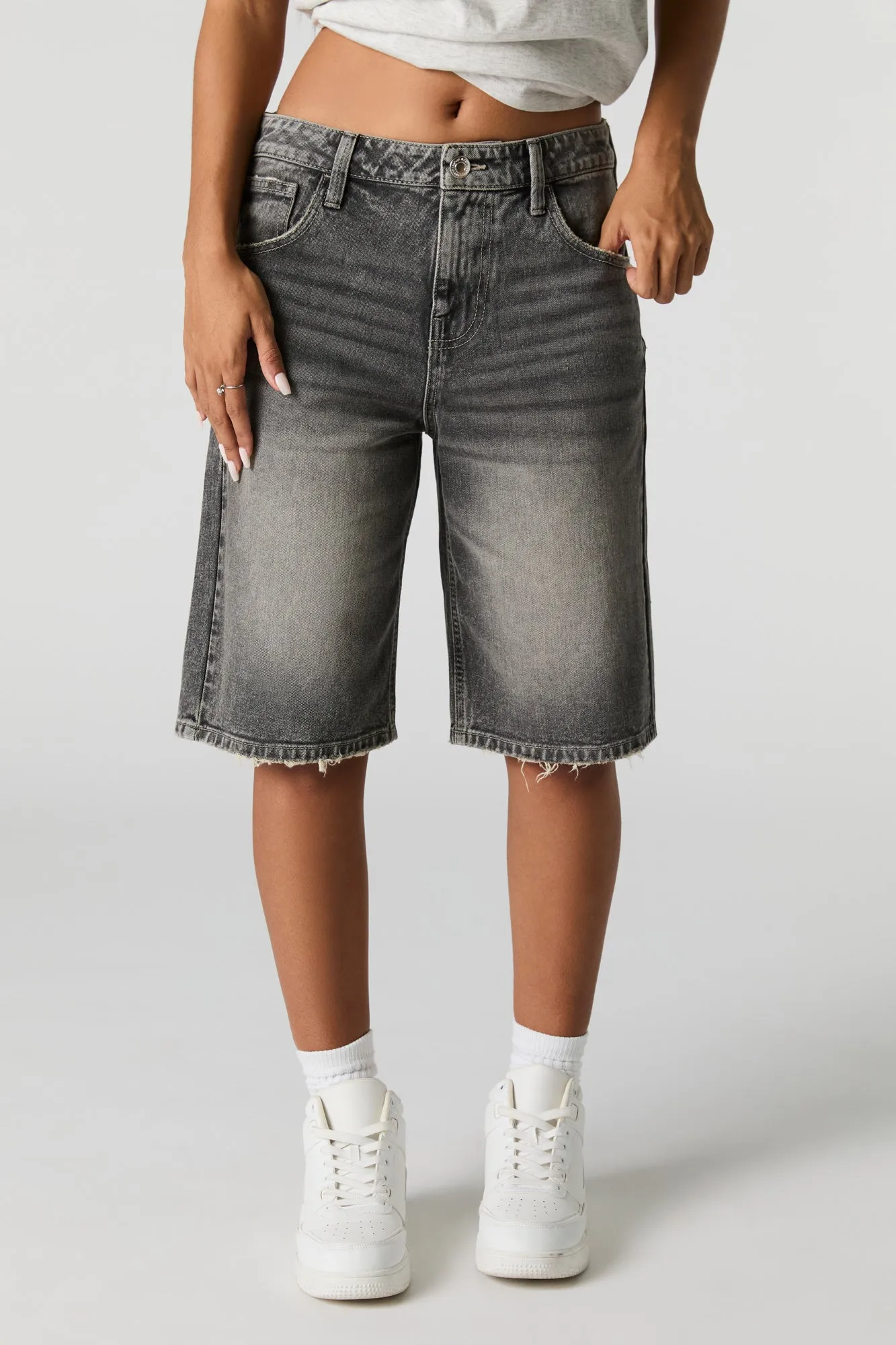 Grey Vintage Wash Jort