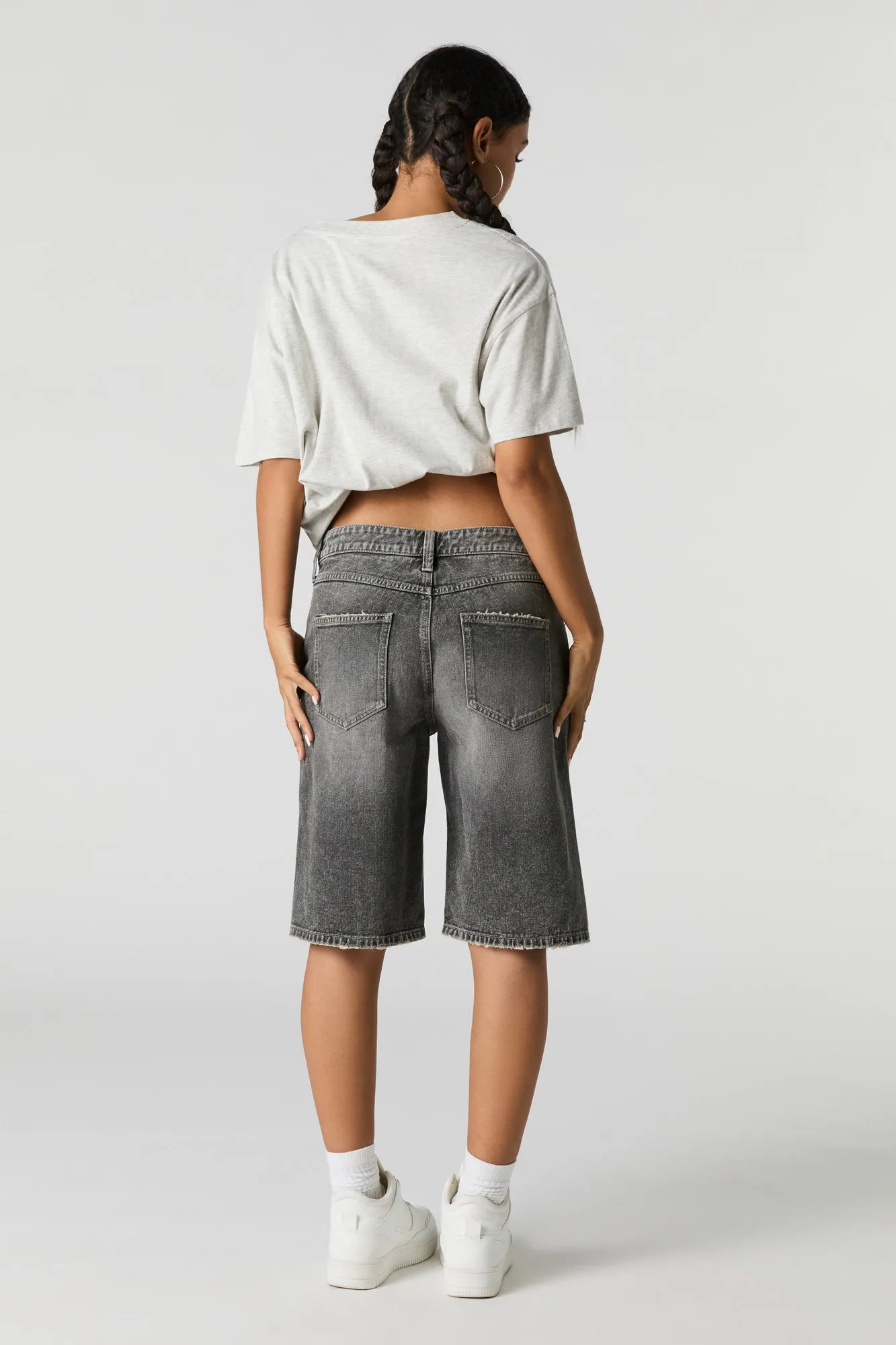 Grey Vintage Wash Jort