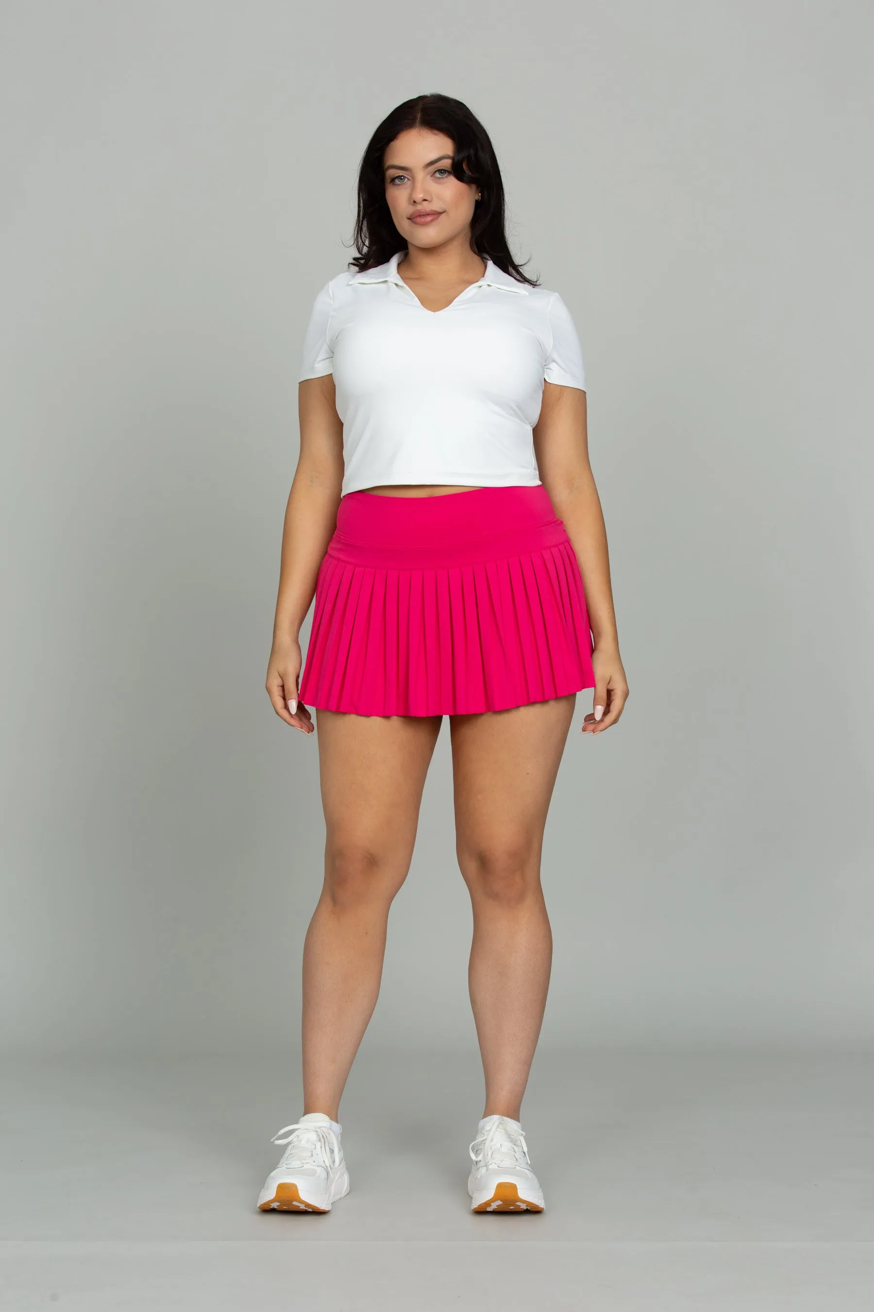 Hot Pink Pleated Tennis Skirt