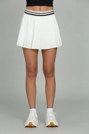 Ivory Striped Tennis Skirt