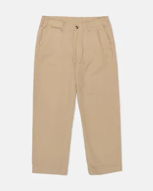 KHAKI BOXY FIT COTTON CHINO PANTS