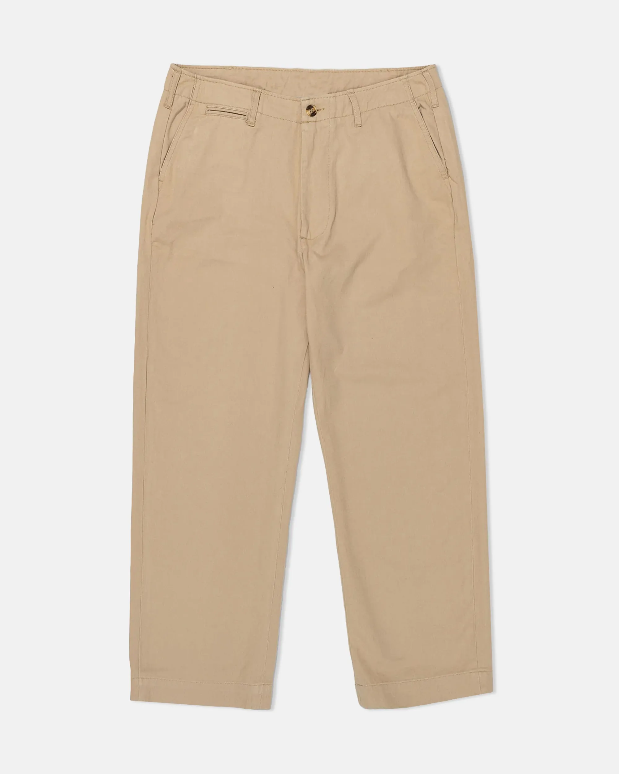 KHAKI BOXY FIT COTTON CHINO PANTS