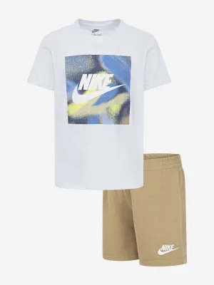 Kids Club Express T-Shirt and Shorts Set in Beige