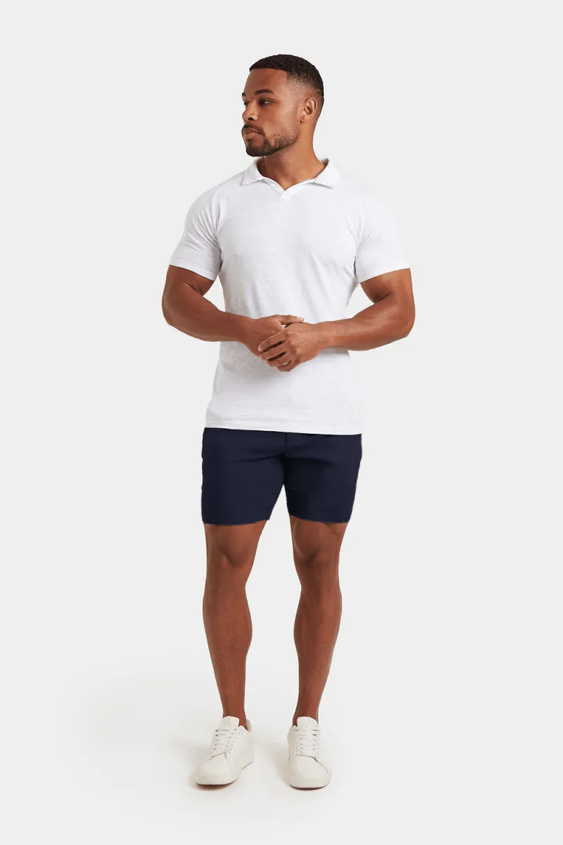 Linen-blend Shorts in Navy