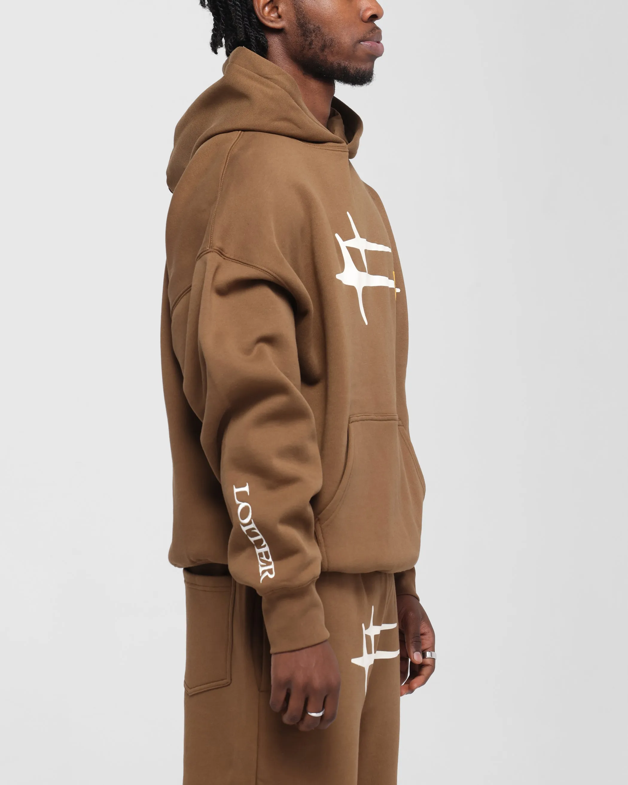 Loiter Hybrid Premium Hoodie Brown