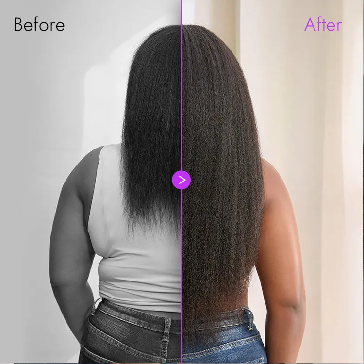 Luvme Too Easy Texture™ Wig Yaki Straight Glueless Flexi-Fit Drawstring 3-In-1 Half Wig Human Hair