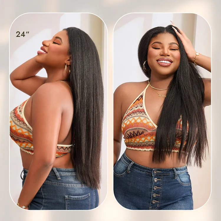 Luvme Too Easy Texture™ Wig Yaki Straight Glueless Flexi-Fit Drawstring 3-In-1 Half Wig Human Hair