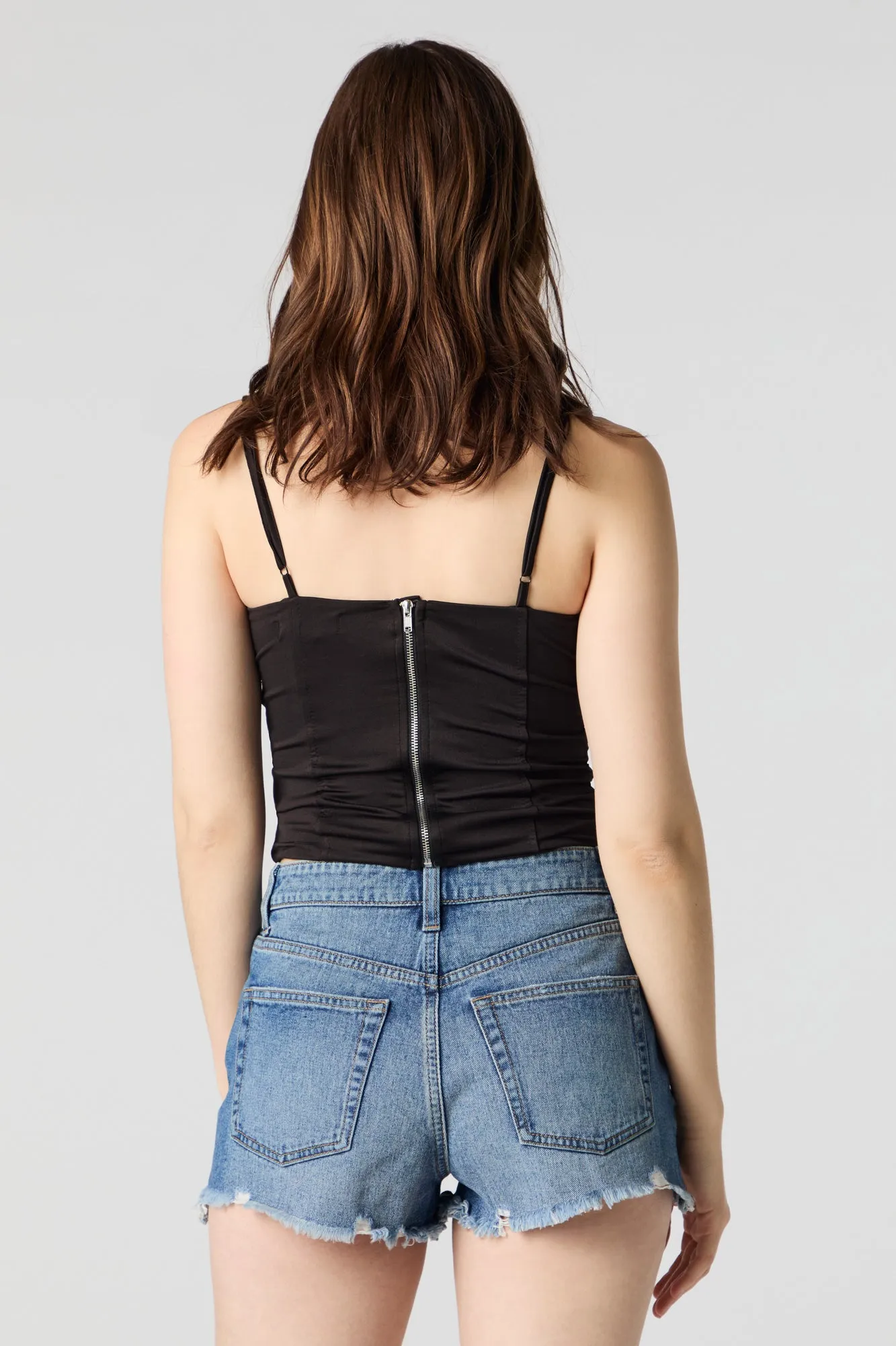 Medium Wash Distressed Denim Short