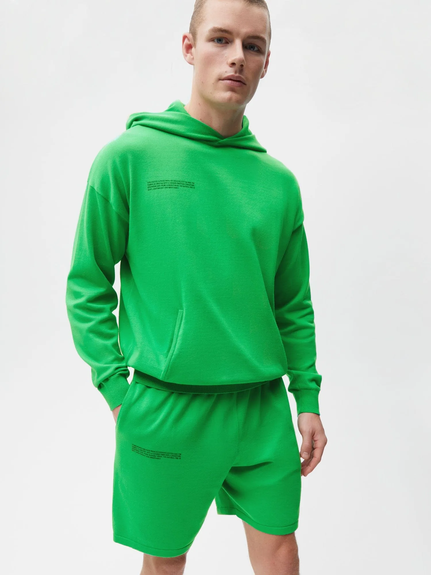 Mens Organic Cotton Knit Shorts—jade green