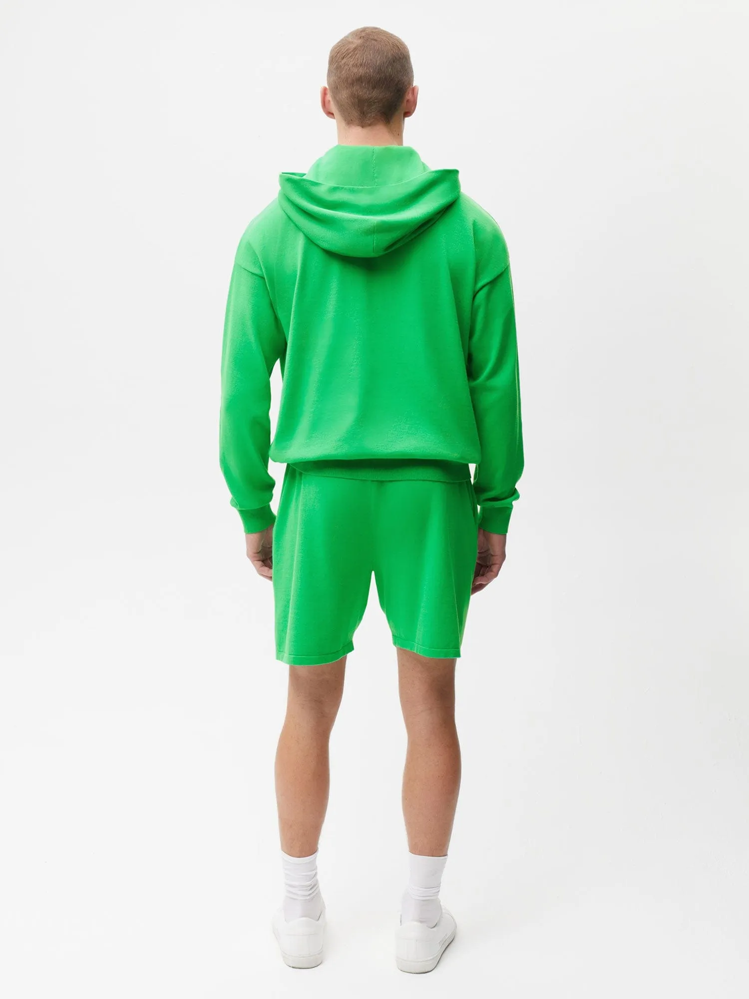 Mens Organic Cotton Knit Shorts—jade green