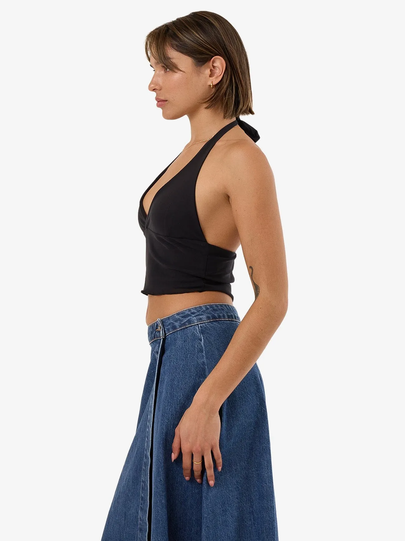 Mesh Halter Tank - Black