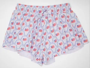 Patriotic Butterfly Flowy Shorts