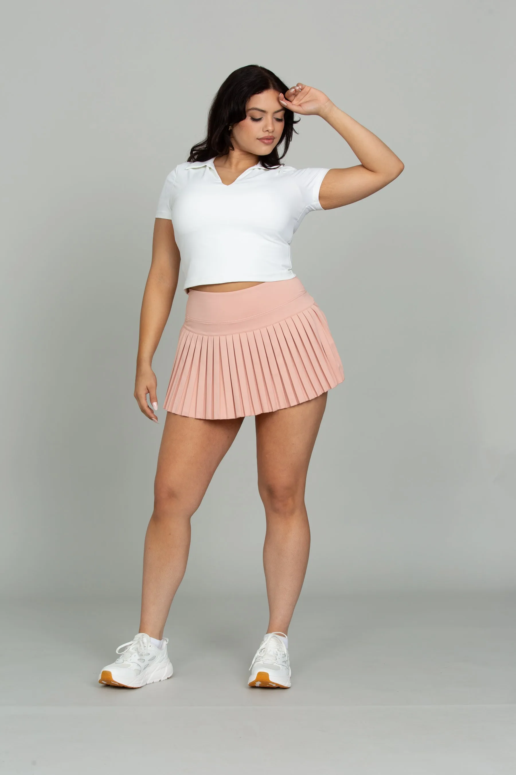 Peach Pleated Tennis Skirt