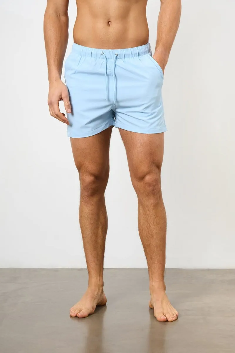 Plain Swim Short in Soft Blue