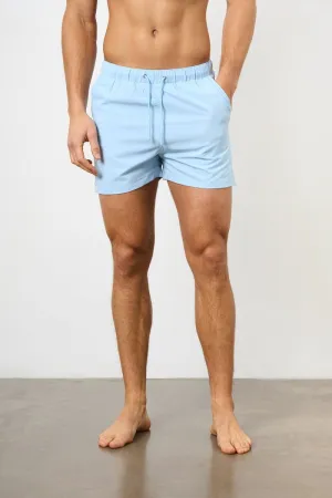 Plain Swim Short in Soft Blue