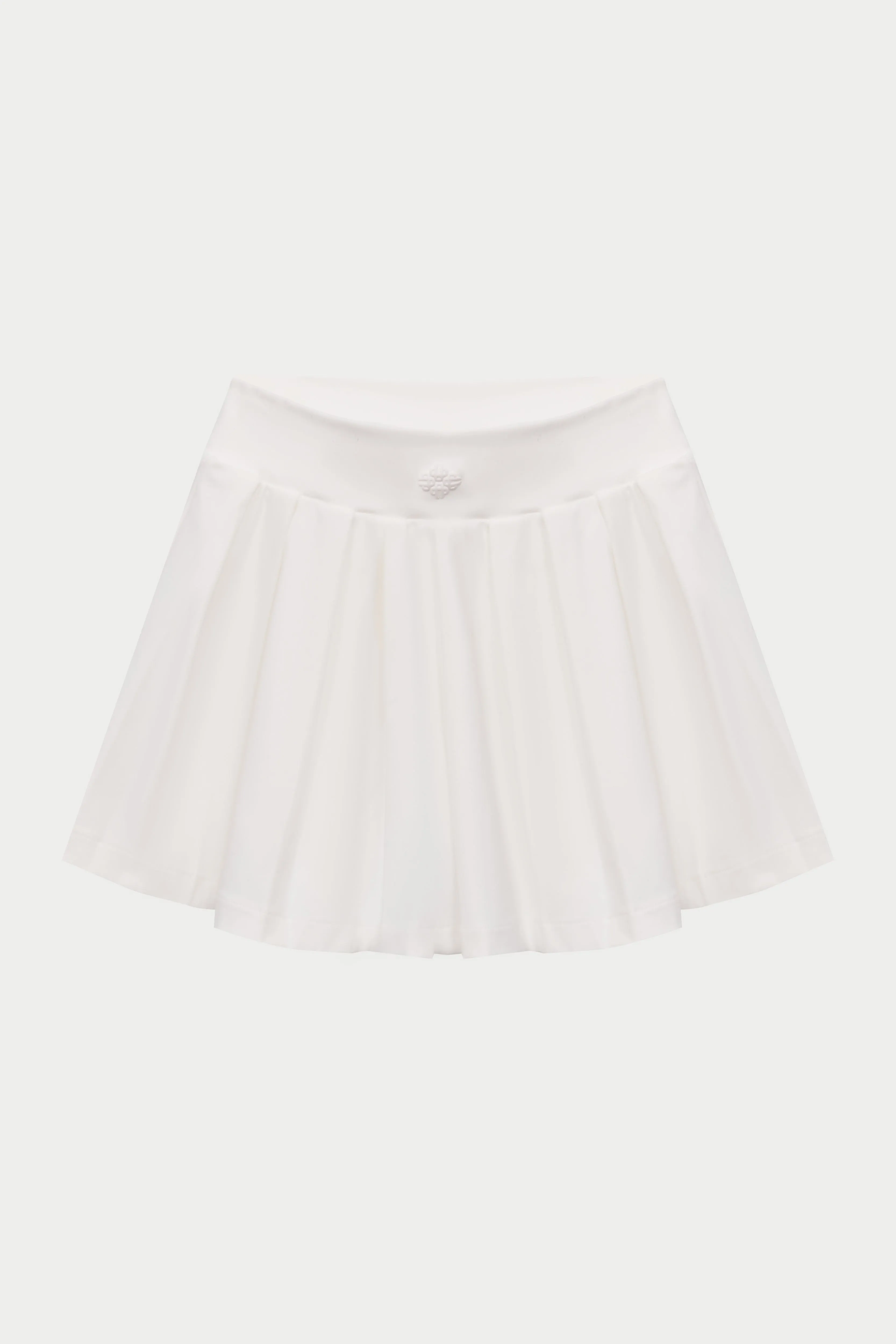 PLEATED SCULPTING STRETCH MINI SKORT - WHITE
